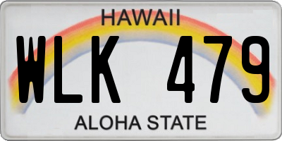 HI license plate WLK479