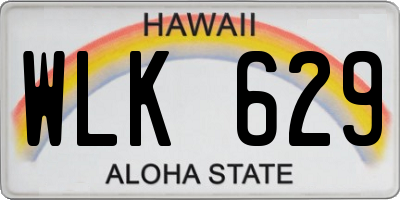 HI license plate WLK629