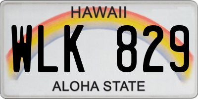 HI license plate WLK829