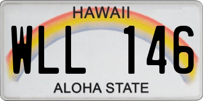 HI license plate WLL146
