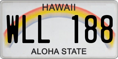 HI license plate WLL188