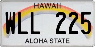 HI license plate WLL225