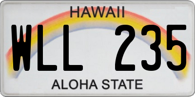 HI license plate WLL235
