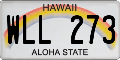 HI license plate WLL273
