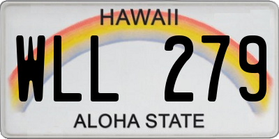 HI license plate WLL279