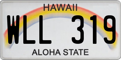 HI license plate WLL319