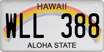 HI license plate WLL388