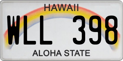 HI license plate WLL398