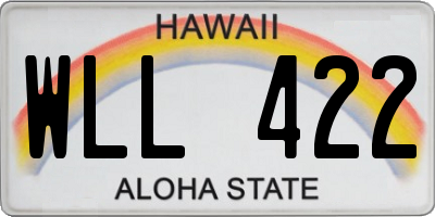HI license plate WLL422