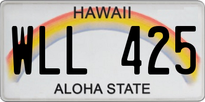 HI license plate WLL425
