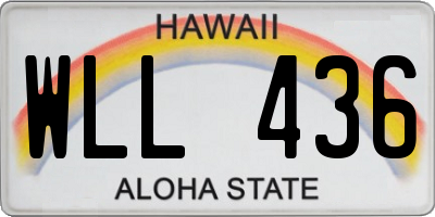 HI license plate WLL436