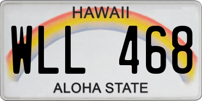 HI license plate WLL468