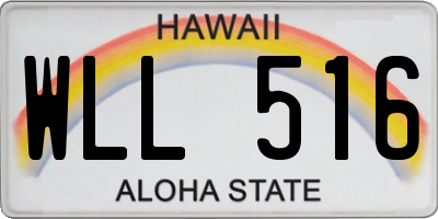 HI license plate WLL516