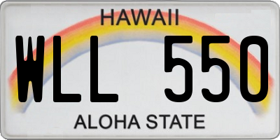 HI license plate WLL550
