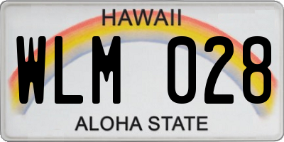 HI license plate WLM028