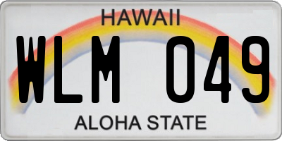 HI license plate WLM049