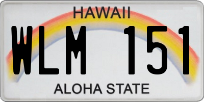 HI license plate WLM151