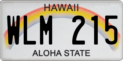 HI license plate WLM215
