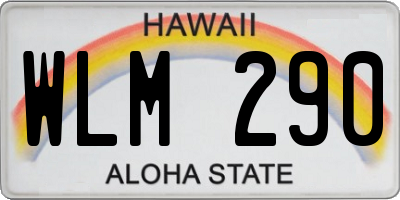 HI license plate WLM290