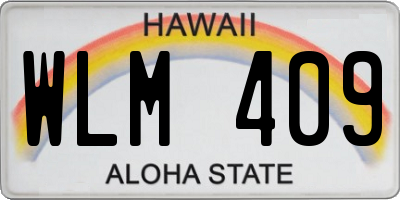 HI license plate WLM409