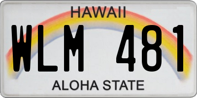 HI license plate WLM481