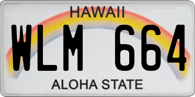 HI license plate WLM664