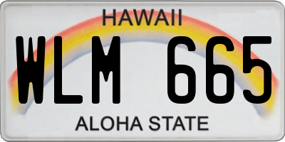HI license plate WLM665