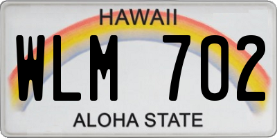 HI license plate WLM702