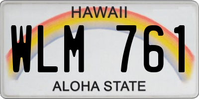 HI license plate WLM761