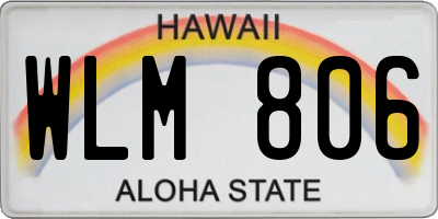 HI license plate WLM806