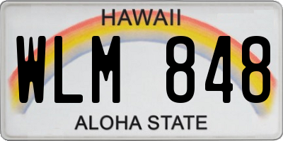 HI license plate WLM848