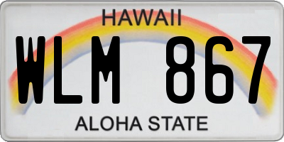 HI license plate WLM867