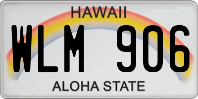 HI license plate WLM906