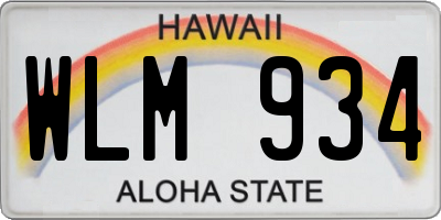 HI license plate WLM934