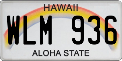 HI license plate WLM936