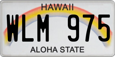 HI license plate WLM975