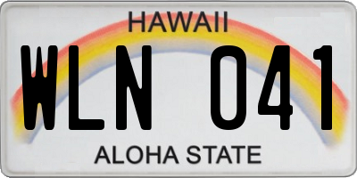 HI license plate WLN041