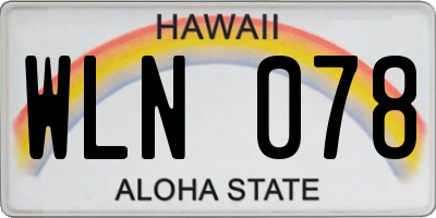 HI license plate WLN078