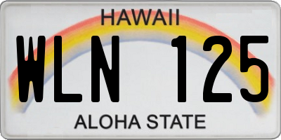 HI license plate WLN125