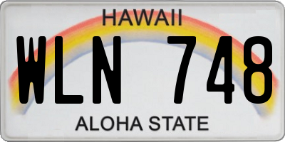 HI license plate WLN748