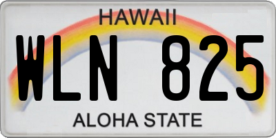 HI license plate WLN825