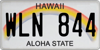 HI license plate WLN844