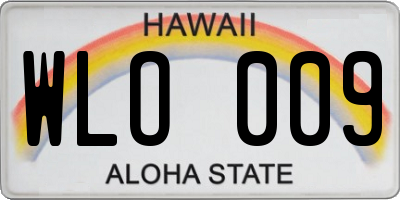 HI license plate WLO009