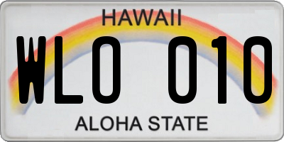 HI license plate WLO010