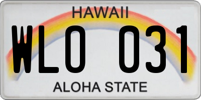 HI license plate WLO031