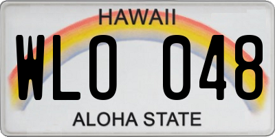 HI license plate WLO048