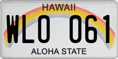 HI license plate WLO061