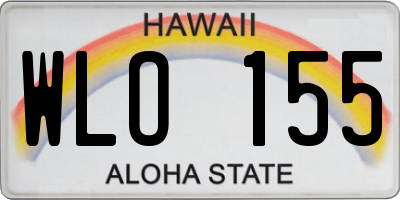 HI license plate WLO155