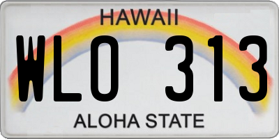 HI license plate WLO313