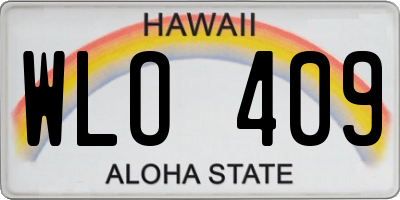 HI license plate WLO409